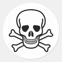 skull and crossbones round stickers