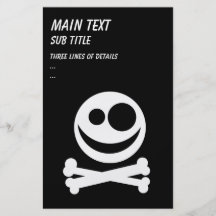 Skull and Crossbones. White and Black. Personalised Flyer
