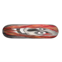 Skull and flames skate skateboards