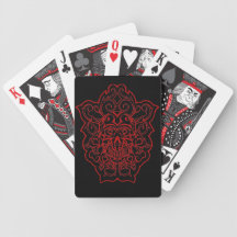 Skull and roses playing cards