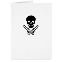 skull and trombones card