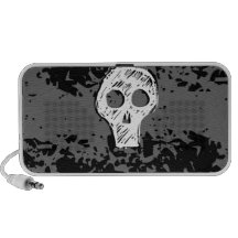 Skull Black Doodle iPhone Speakers