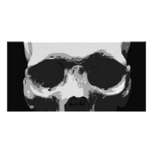 Skull Black & White Pop Art Custom Photo Card