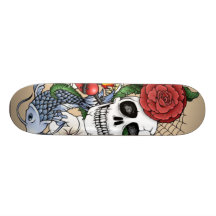 skull board skateboard deck