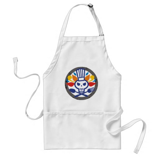 Skull chef utensils crossbones kitchen apron