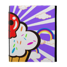 Skull Cherry Cupcake Rainbow Sky iPad Folio Cover