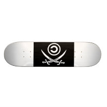 Skull & Crossbones Anti-Copyright Copyleft Flag Skateboard Decks