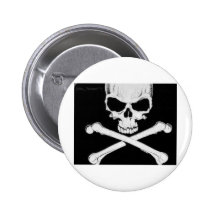 skull & crossbones pinback button