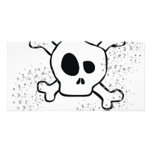 skull customized photo card