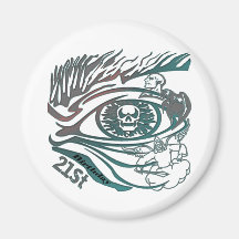Skull Eye 21st Birthday Gifts Fridge Magnet