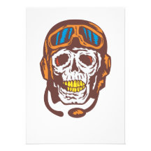 Skull Face Pilot Airman Invitation