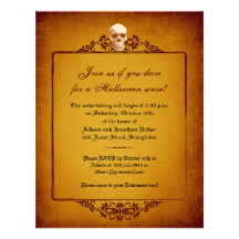 Skull Frame Halloween Invitation