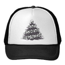 Skull Garland Christmas Tree Trucker Hat