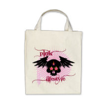 Skull in pink lifestyle bag