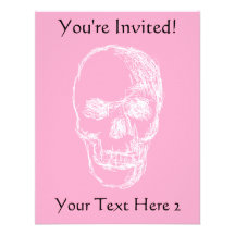 Skull, in White. Personalized Invite