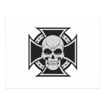 Skull & Iron Cross: Vector Drawing: Postcard