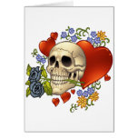 Skull Love - Skulls, Roses and Hearts by Al Rio Greeting Card
