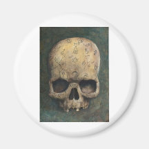 Skull of a witch refrigerator magnets