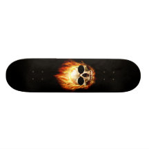 Skull On Fire Custom Skate Board