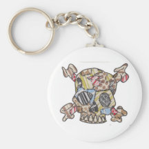 skull patchwork keychain