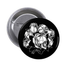 Skull Roses Pin