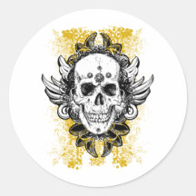 Skull Round Sticker