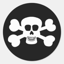 Skull Round Stickers