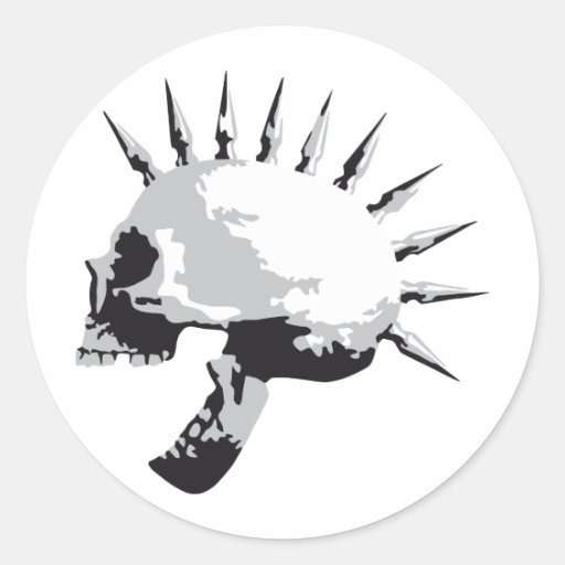 skull runde sticker
