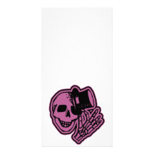 Skull Top Hat Gentleman Pink Photo Card