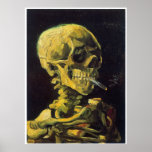Skull with Burning Cigarette Print