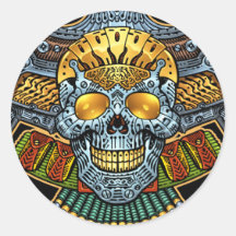 Skull with Guns and Bullets by Al Rio Stickers
