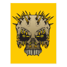 Skull With Piercings Postcards