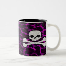 Skull with Purple Leopard Print Mugs