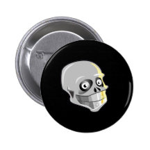 Skull With Sparkling Teeth Pinback Button