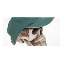 SkullBaseballCap032709 Personalized Photo Card
