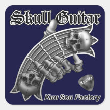 SkullGuitar Square Sticker