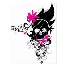 Skulls-and-Curls Post Card