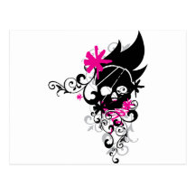 Skulls-and-Curls Postcard
