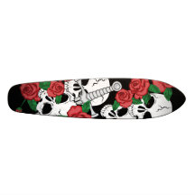 Skulls and Roses Custom Skateboard