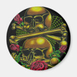 Skulls, Webs, and Roses Refrigerator Magnets