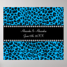 Sky blue leopard print wedding favors