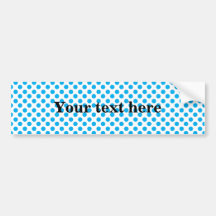 Sky blue polka dots pattern bumper sticker