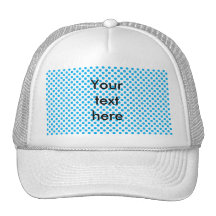 Sky blue polka dots pattern mesh hat