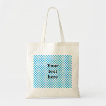 Sky blue polka dots pattern tote bag