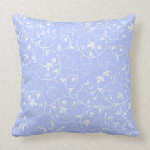 Sky Blue & White Floral Design Pillow