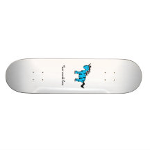 Sky blue zebra skateboard deck