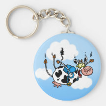 sky diving cow no txt keychain