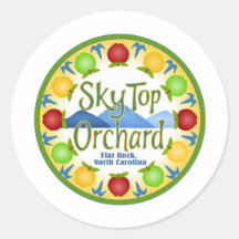 Sky Top Orchard Round Stickers