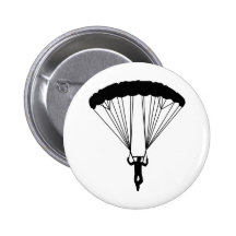 skydiver silhouette pinback button