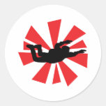 skydiving skydiver icon round stickers